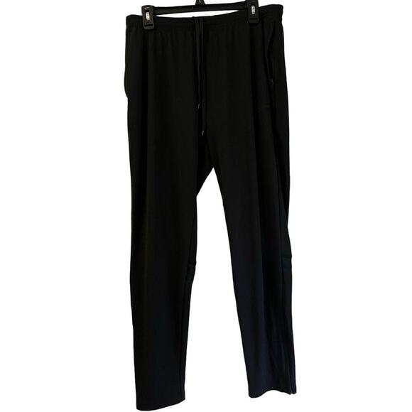 Nike Dri Fit Joggers Elastic Waist Zip Ankle Black Large - Picture 1 of 8